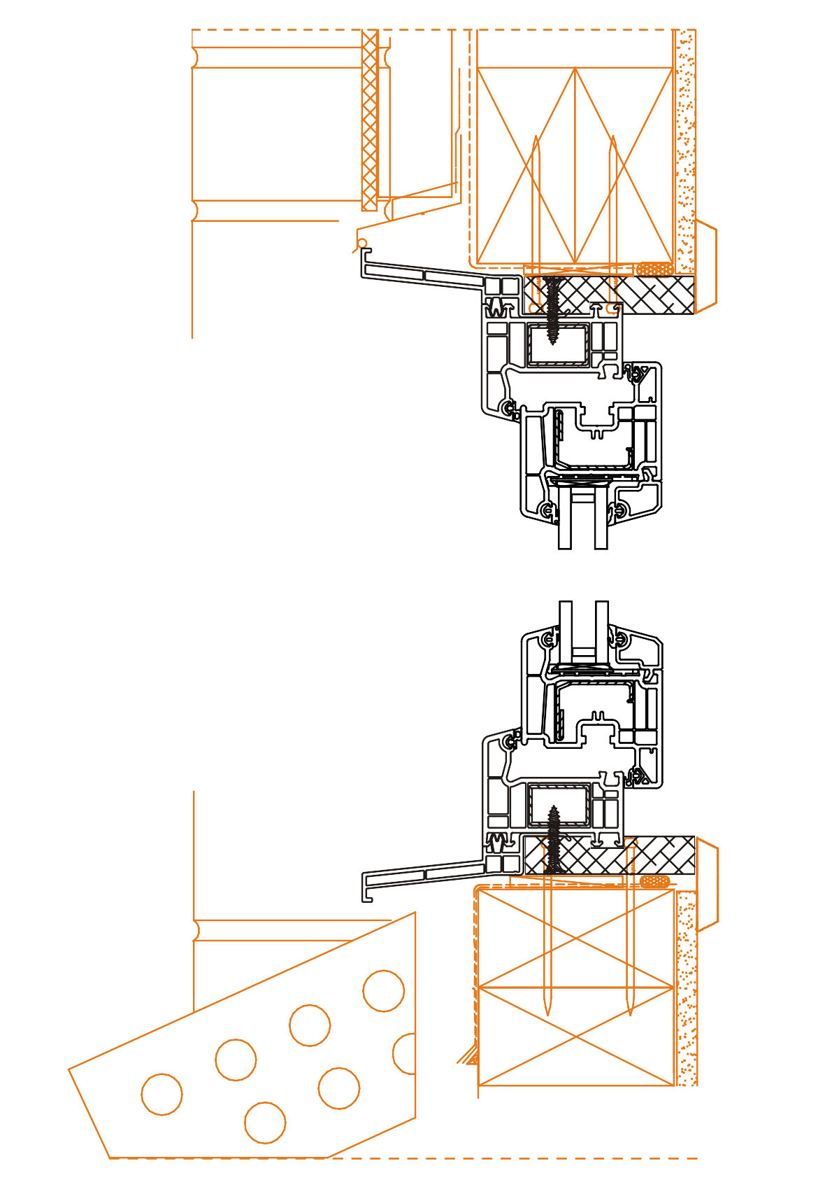 vtite upvc recessed frame into brick